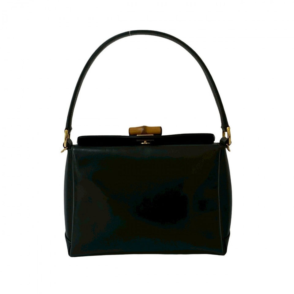 Gucci Handbag leather black Bamboo