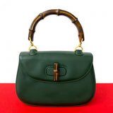 Gucci Handbag leather green Bamboo