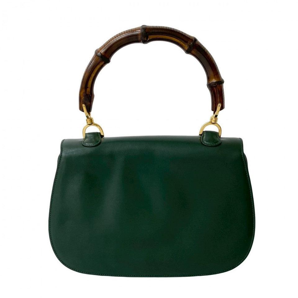 Gucci Handbag leather green Bamboo
