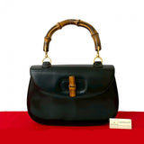 Gucci Handbag leather black Bamboo