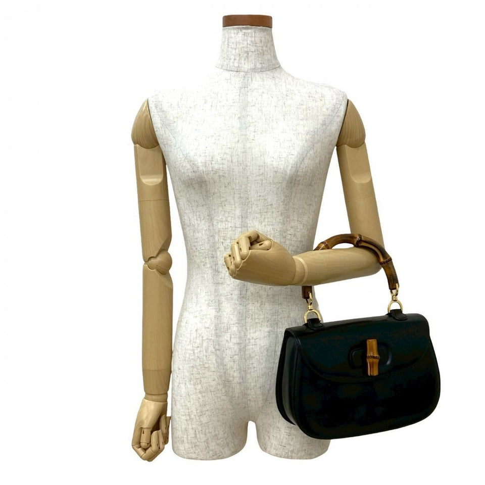 Gucci Handbag leather black Bamboo