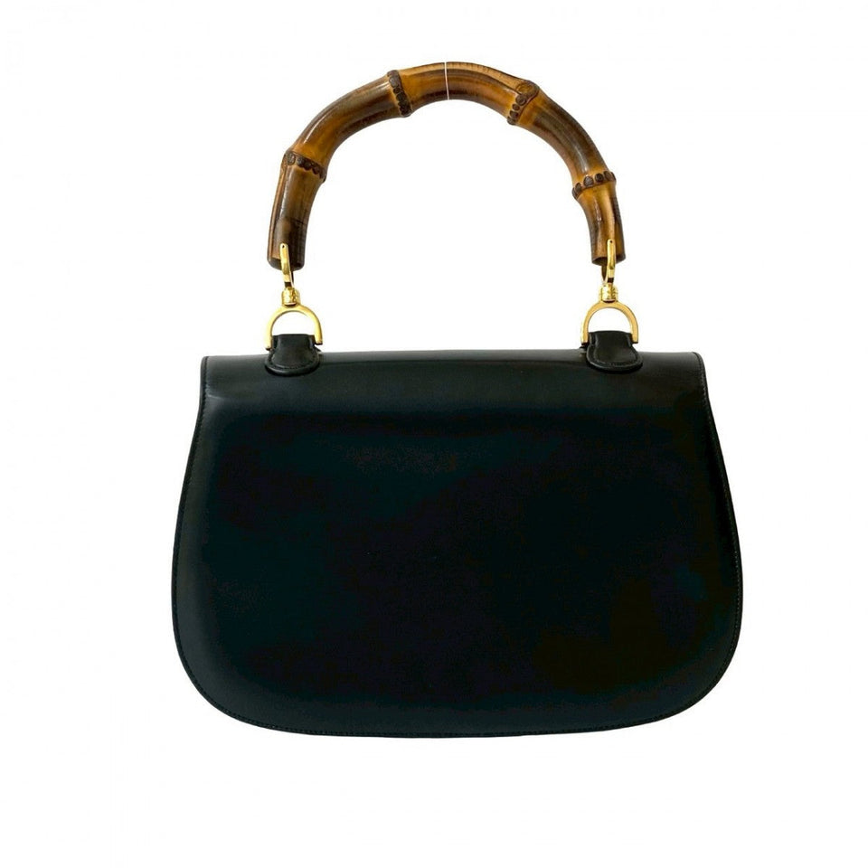 Gucci Handbag leather black Bamboo