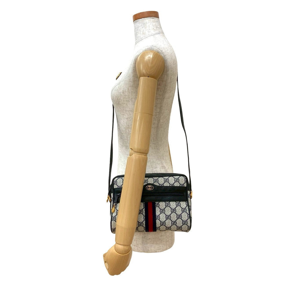 Gucci Shoulder Bag leather black Sherry line