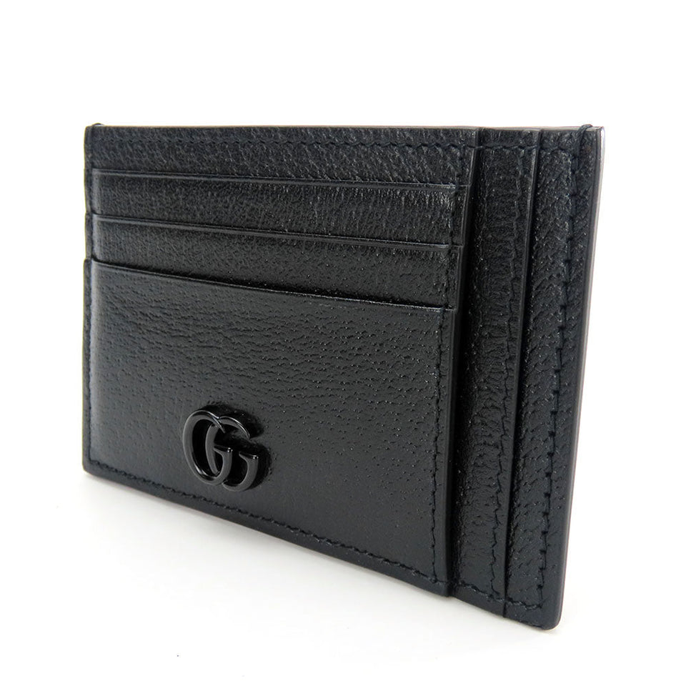 Gucci Card Case 722734 leather black Double G unisex(Unisex)