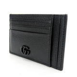 Gucci Card Case 722734 leather black Double G unisex(Unisex)
