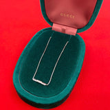Gucci Necklace K18 white gold Silver Link to Love Bar Pendant