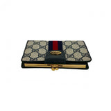 Gucci Bifold Wallet leather Navy Sherry line