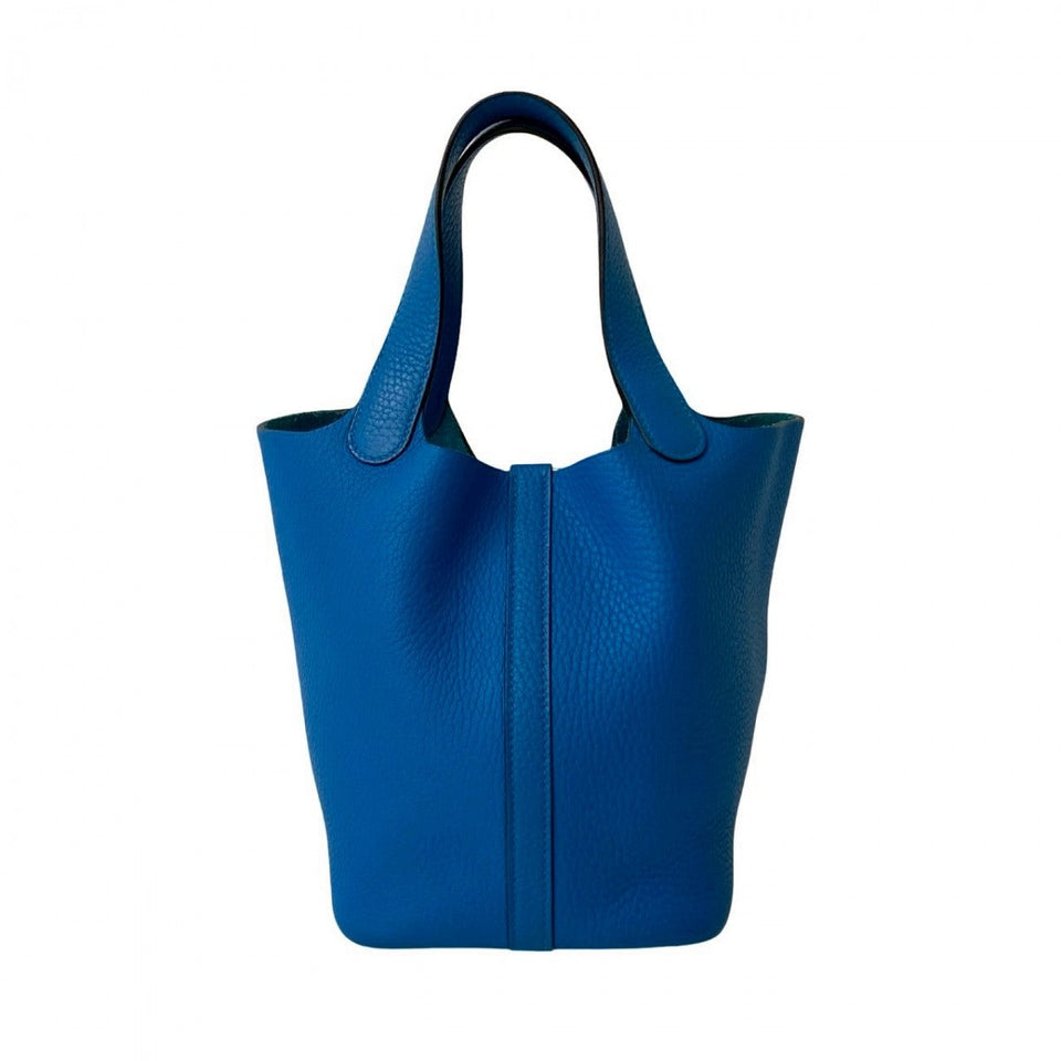 Hermes Handbag Taurillon Clemence blue Picotan Lock PM