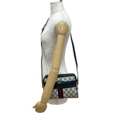 Gucci Shoulder Bag leather Navy Sherry line