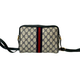 Gucci Shoulder Bag leather Navy Sherry line