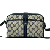 Gucci Shoulder Bag leather Navy Sherry line
