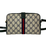Gucci Shoulder Bag leather Navy Sherry line
