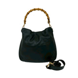 Gucci Shoulder Bag leather black Bamboo