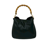 Gucci Shoulder Bag leather black Bamboo
