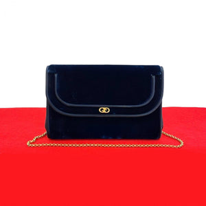 Gucci Shoulder Bag Velor Navy