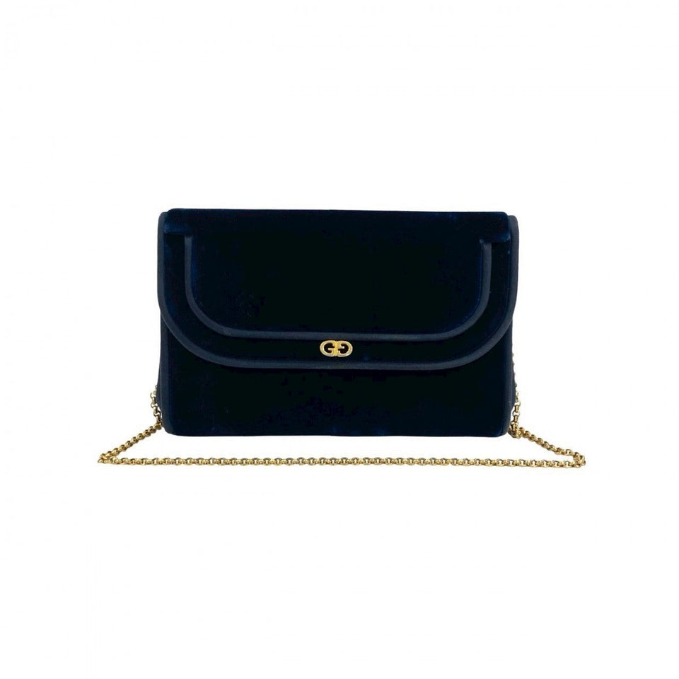 Gucci Shoulder Bag Velor Navy