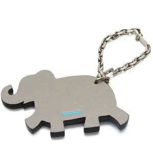 Hermes Bag charm Silver925 , Leather blue Women