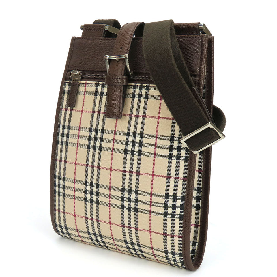 Burberry Shoulder Bag Canvas, Leather beige Women