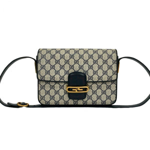 Gucci Shoulder Bag leather Navy
