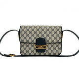 Gucci Shoulder Bag leather Navy