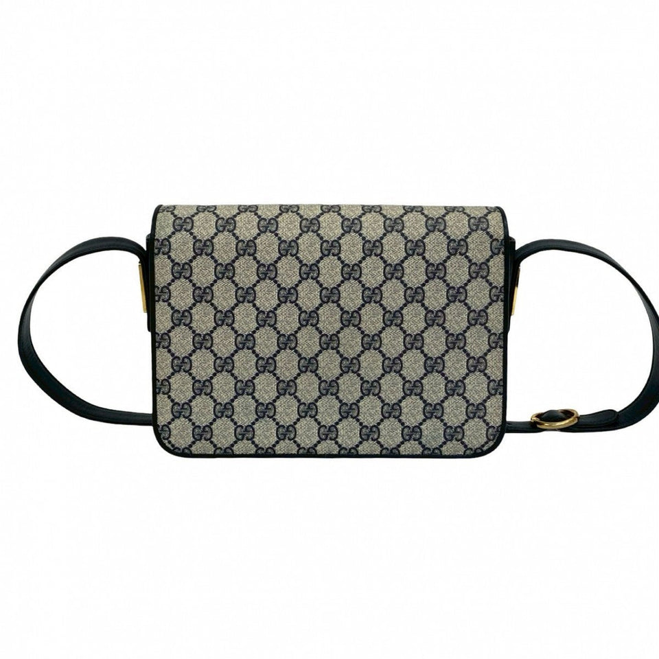 Gucci Shoulder Bag leather Navy