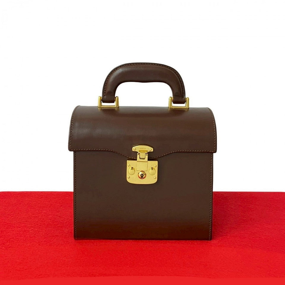 Gucci Handbag leather Brown Ready lock