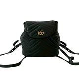 Gucci Backpack leather black GG Marmont
