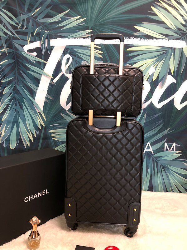 Chanel Quilted Cabin Luggage Set Black | Bags Junction Travel Collection