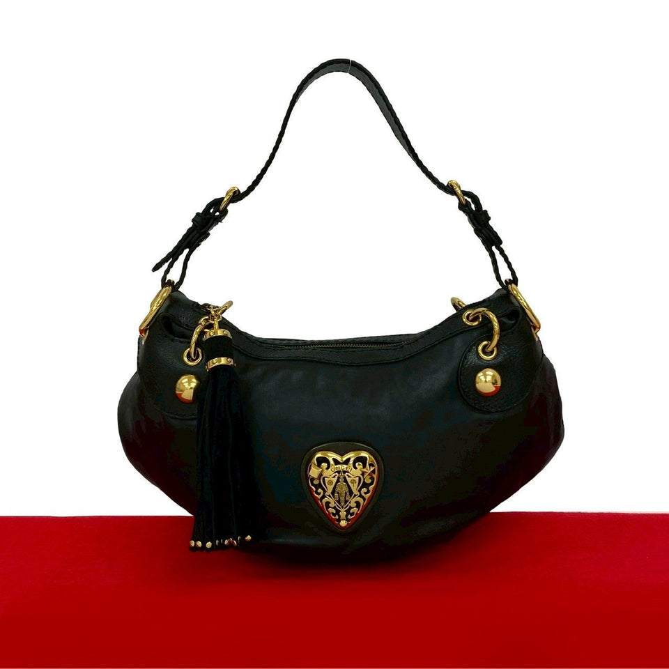 Gucci Shoulder Bag leather black Histeria
