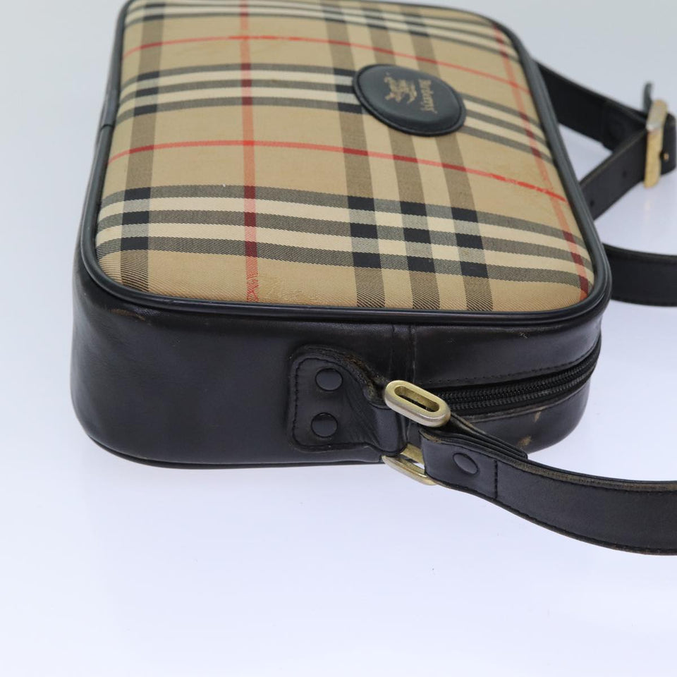 Luxury BurberrySs Nova Check Shoulder Bag Canvas Beige Auth 83237