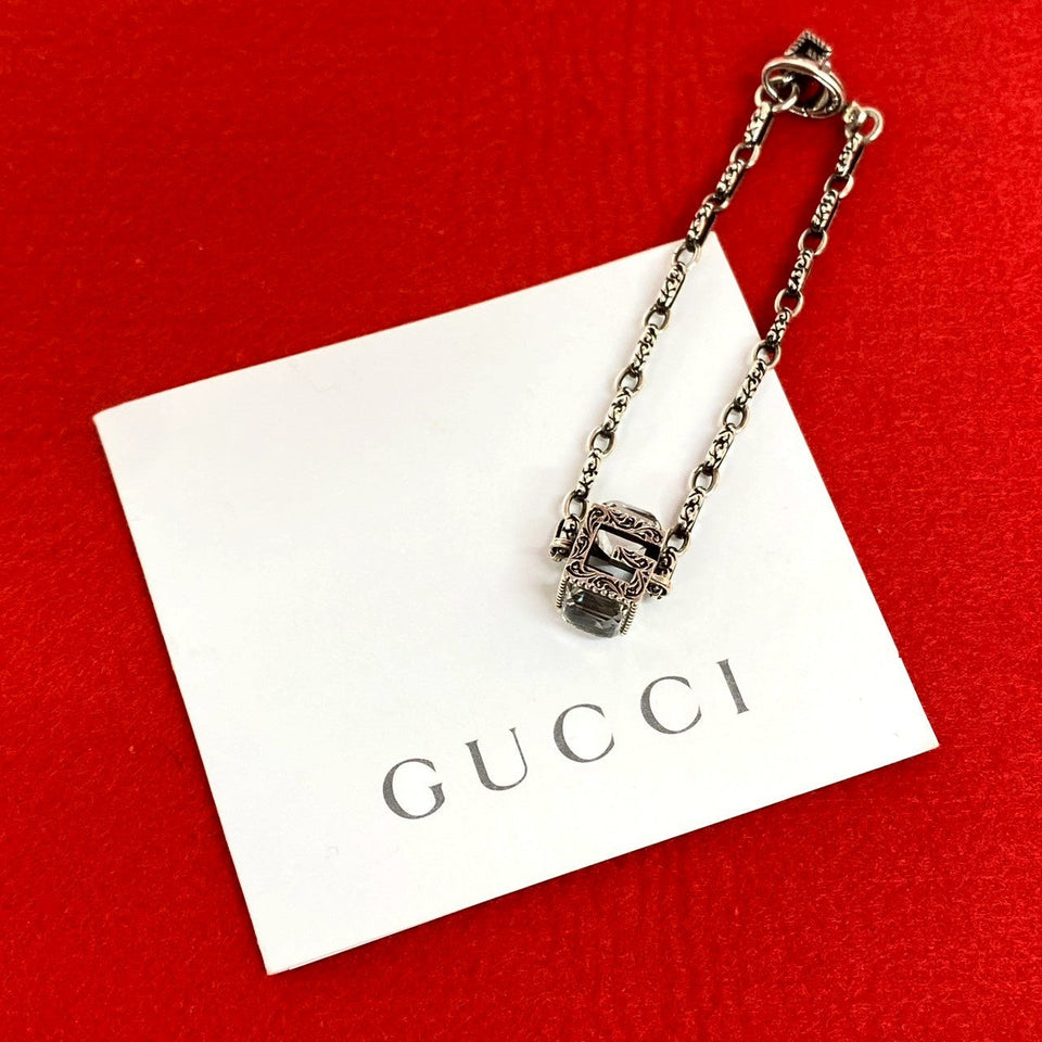 Gucci bracelet Silver925 Silver Arabesque G Cube Square Bracelet