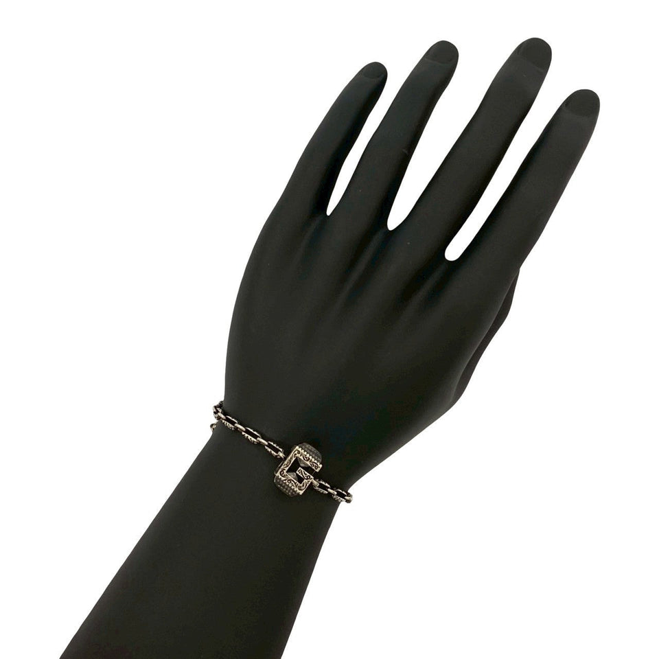Gucci bracelet Silver925 Silver Arabesque G Cube Square Bracelet
