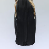 Luxury Burberry Nova Check Hand Bag Nylon Black Auth 83319