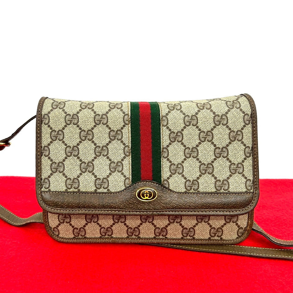 Gucci Shoulder Bag leather Brown Sherry line