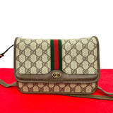 Gucci Shoulder Bag leather Brown Sherry line
