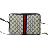 Gucci Shoulder Bag leather Navy Sherry line