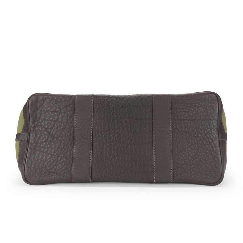 Hermes Tote Bag Canvas, Leather Khaki green Garden party PM unisex(Unisex)