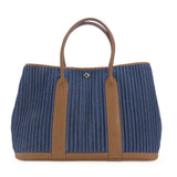 Hermes Tote Bag Denim, Leather Navy Garden party PM unisex(Unisex)