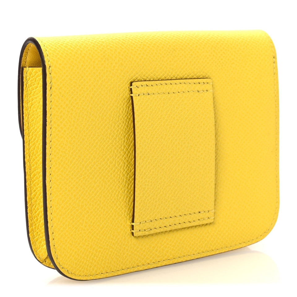 Hermes Epsom Constance Slim Wallet Jaune de Naples