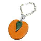 Hermes Bag charm Leather, Silver925 Orange Women