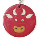 Hermes Bag charm Leather, Silver925 Red animal Women
