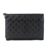 Gucci Card Case 323401 Sima leather black unisex(Unisex)