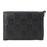 Gucci Card Case 323401 Sima leather black unisex(Unisex)