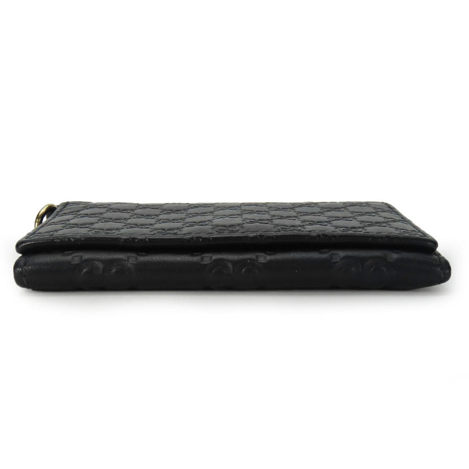 Gucci Card Case 323401 Sima leather black unisex(Unisex)