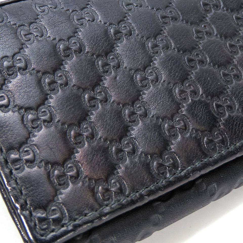 Gucci Card Case 323401 Sima leather black unisex(Unisex)