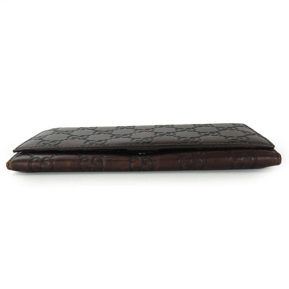Gucci Bifold Wallet 146229 Sima leather Dark brown