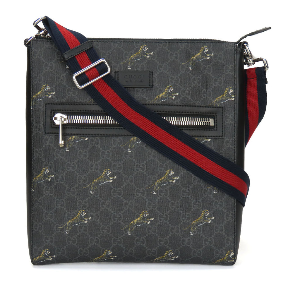 Gucci Shoulder Bag 474137 GG Supreme Canvas black mens
