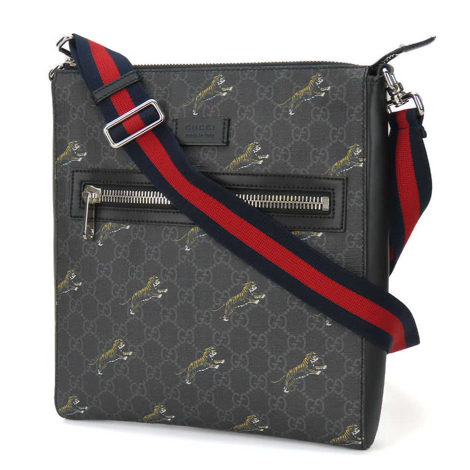 Gucci Shoulder Bag 474137 GG Supreme Canvas black mens