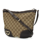 Gucci Shoulder Bag 257072 GG canvas, leather beige Lovely heart Women
