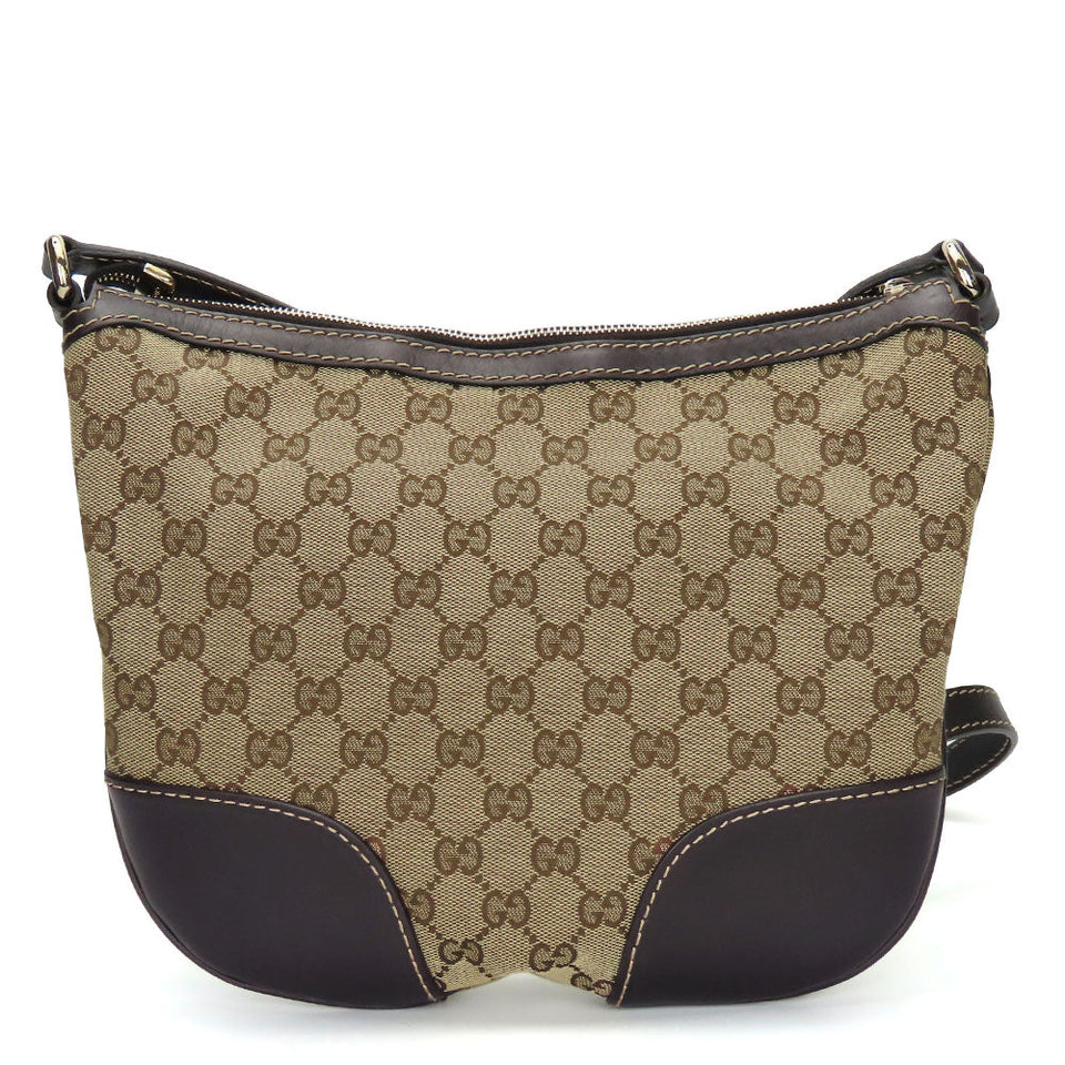 Gucci Shoulder Bag 257072 GG canvas, leather beige Lovely heart Women